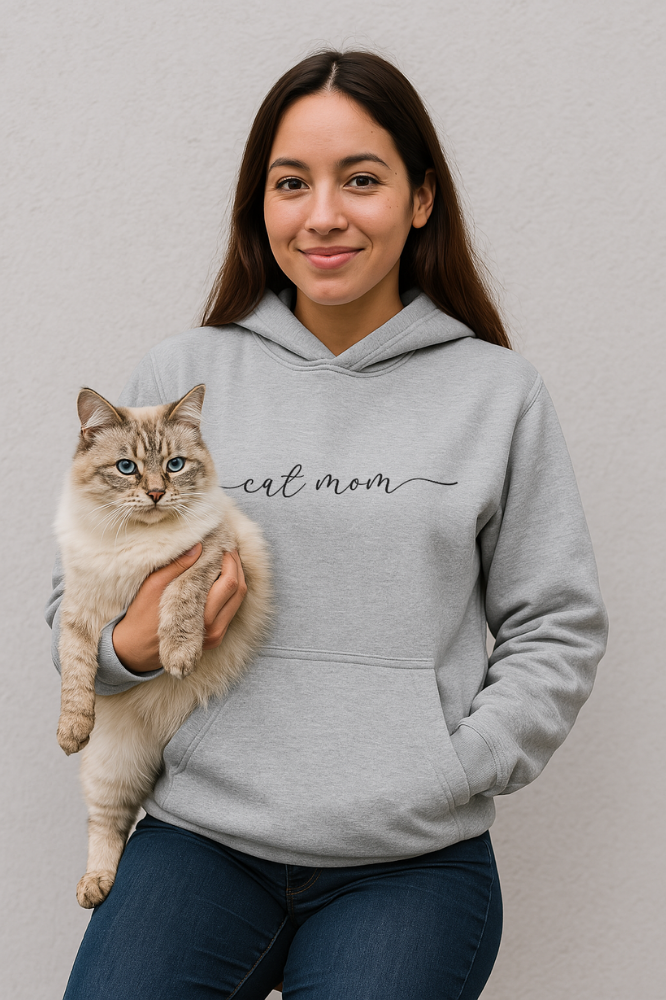 Cat Mom Script Oversized Hoodie