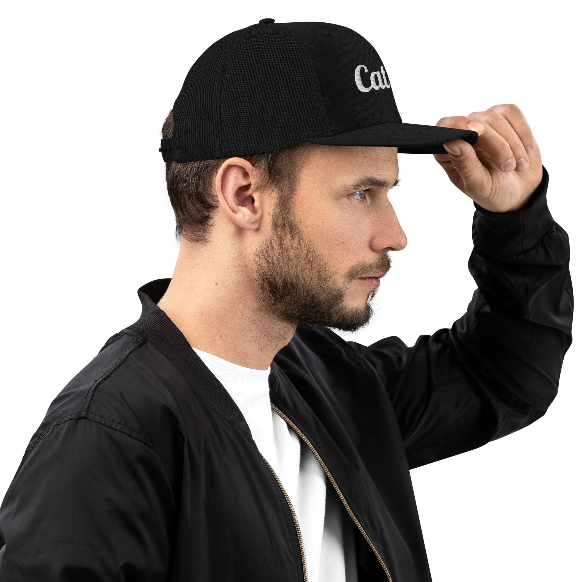 Cat Dad Script Snapback Trucker Hat