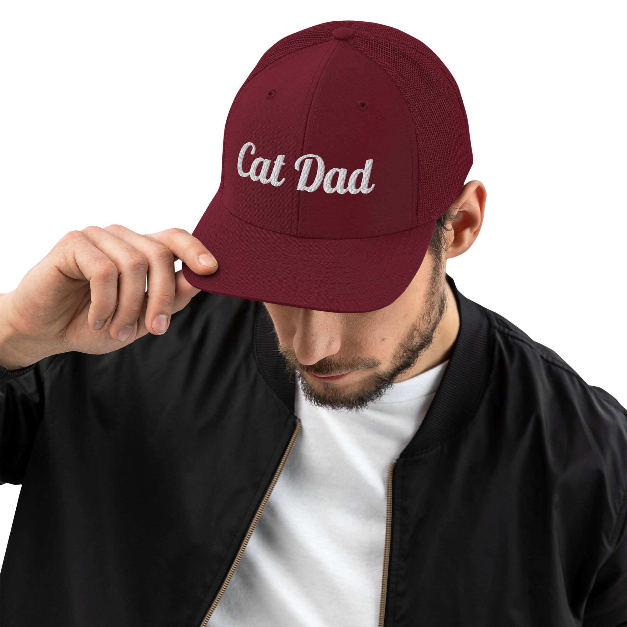 Cat Dad Script Snapback Trucker Hat