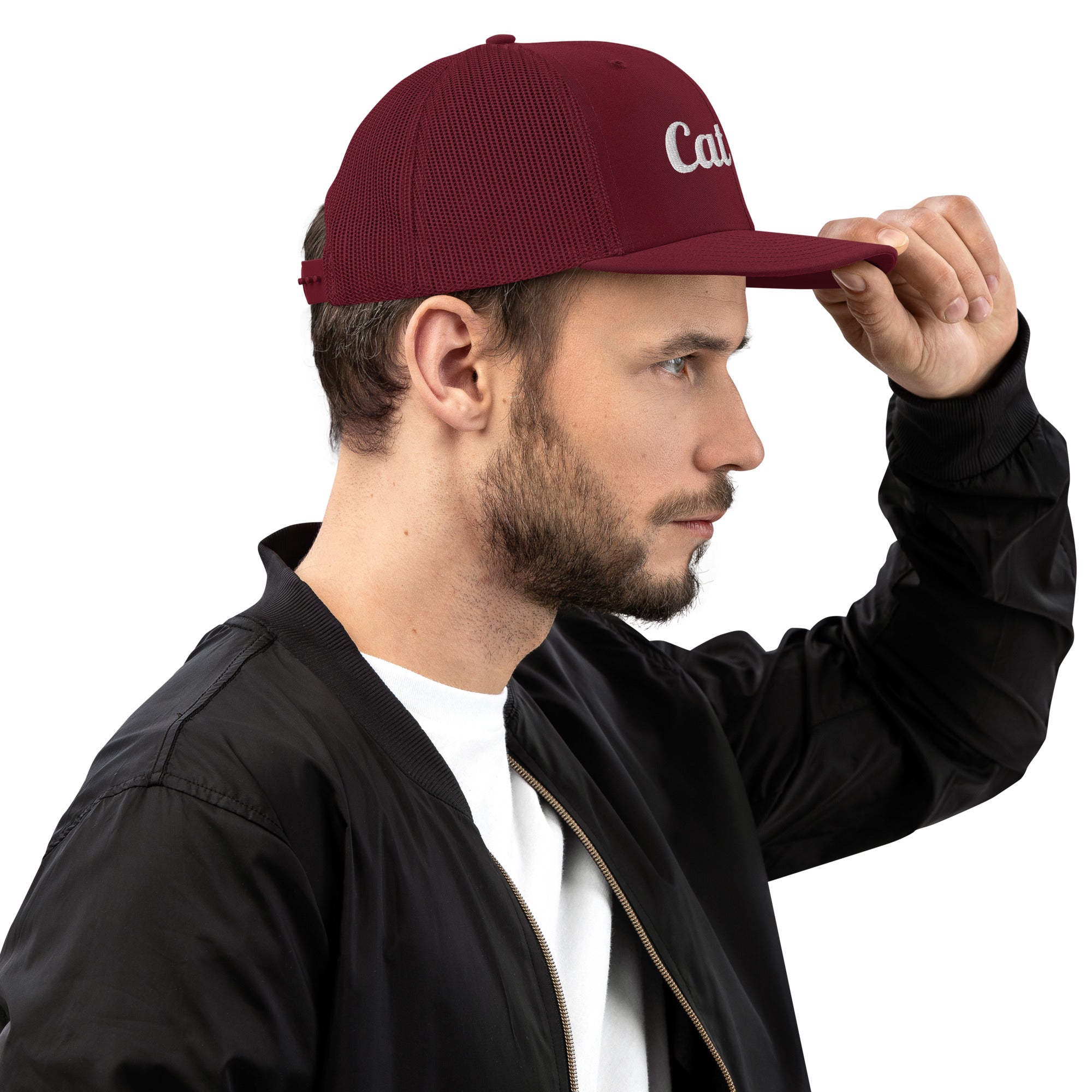 Cat Dad Script Snapback Trucker Hat