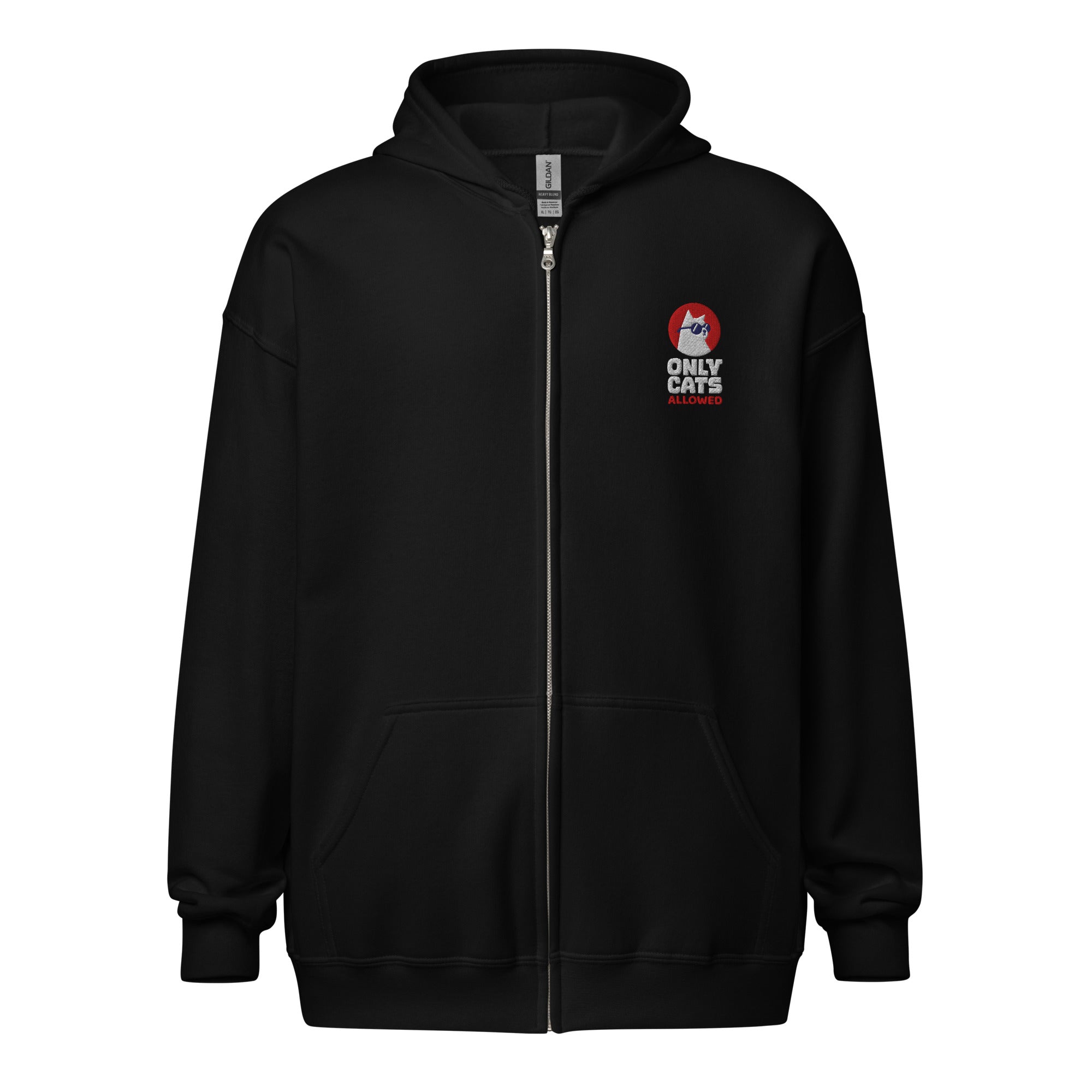 Only Cats Allowed Embroidered Logo Zip-Up Hoodie