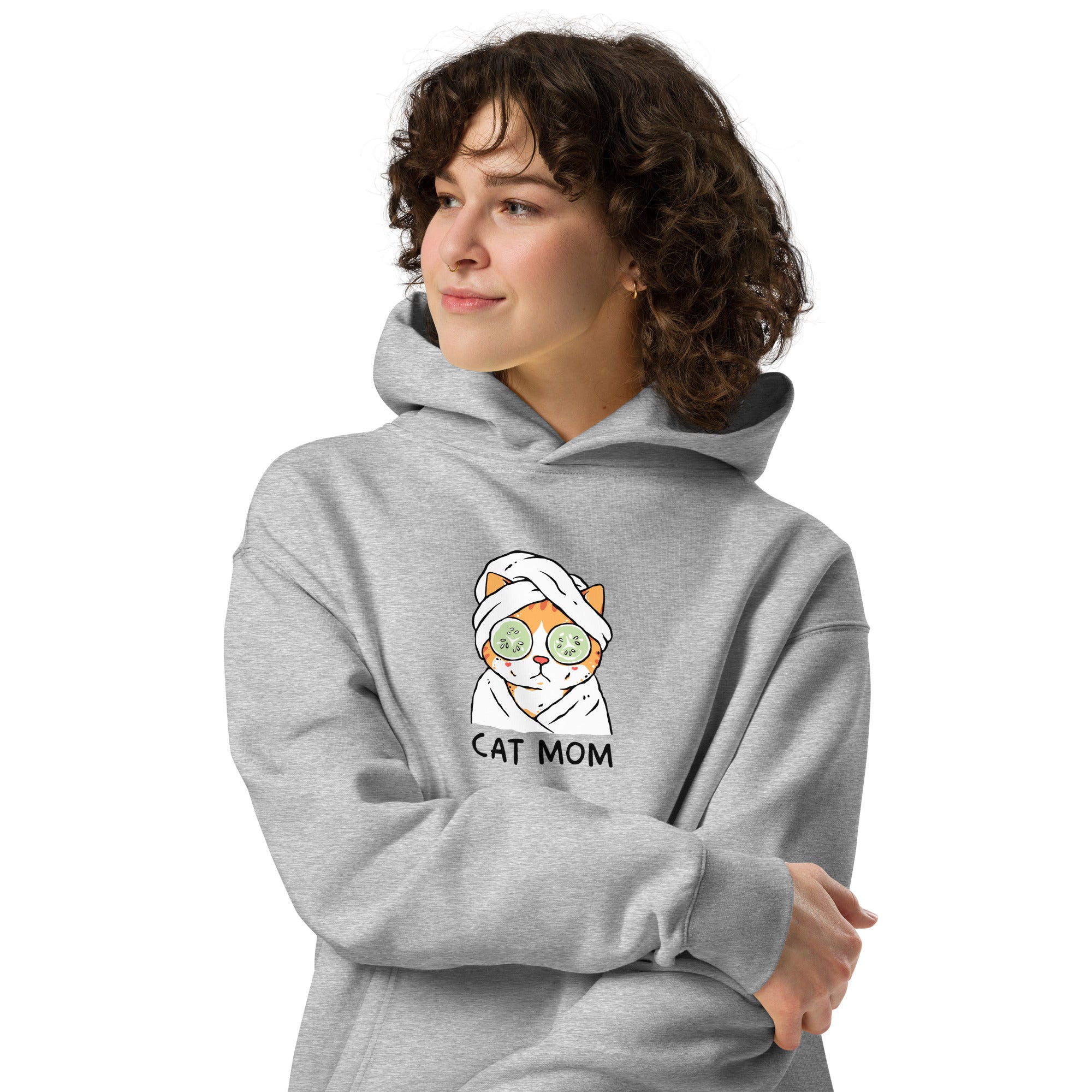 Spa Day Cat Mom Oversized Hoodie