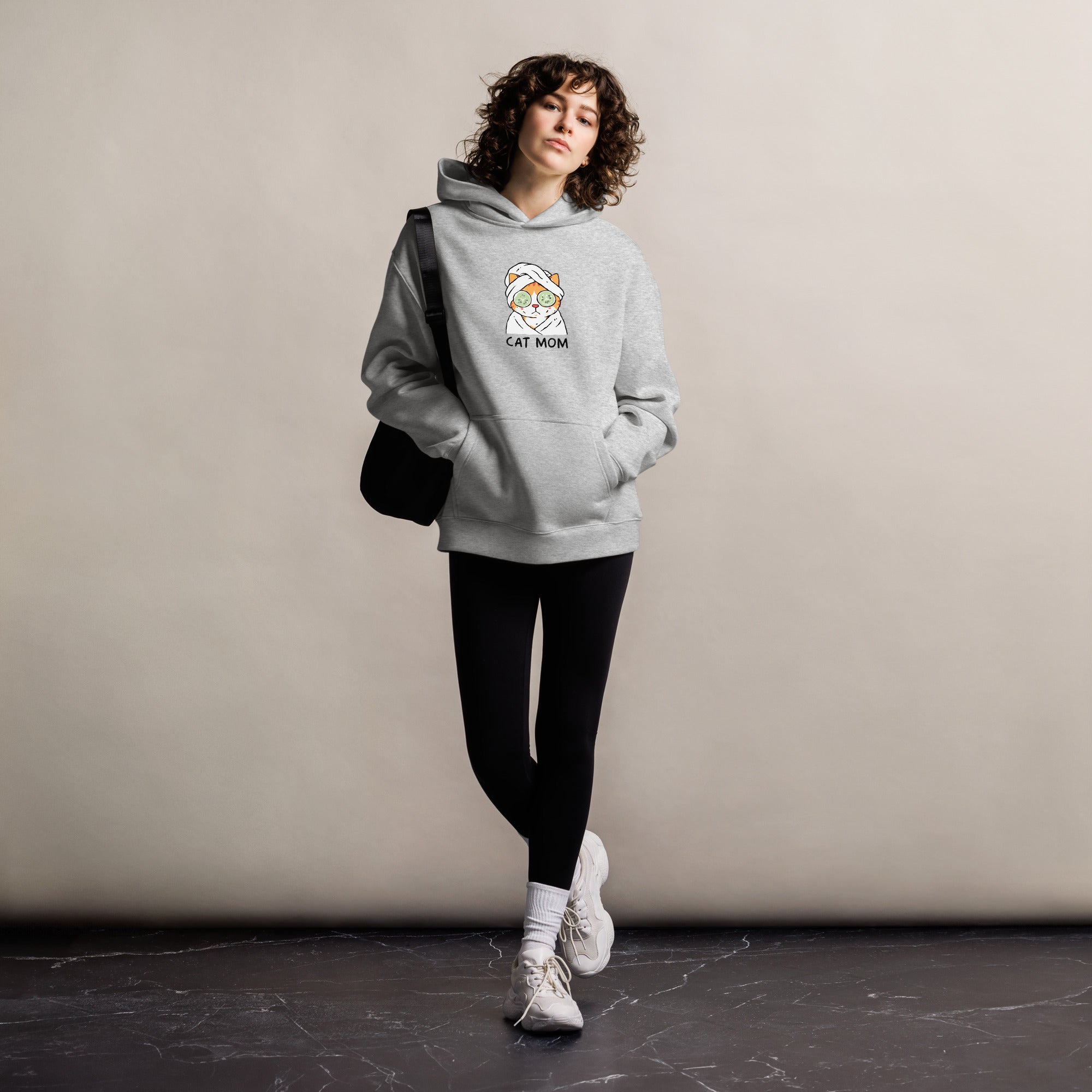 Spa Day Cat Mom Oversized Hoodie