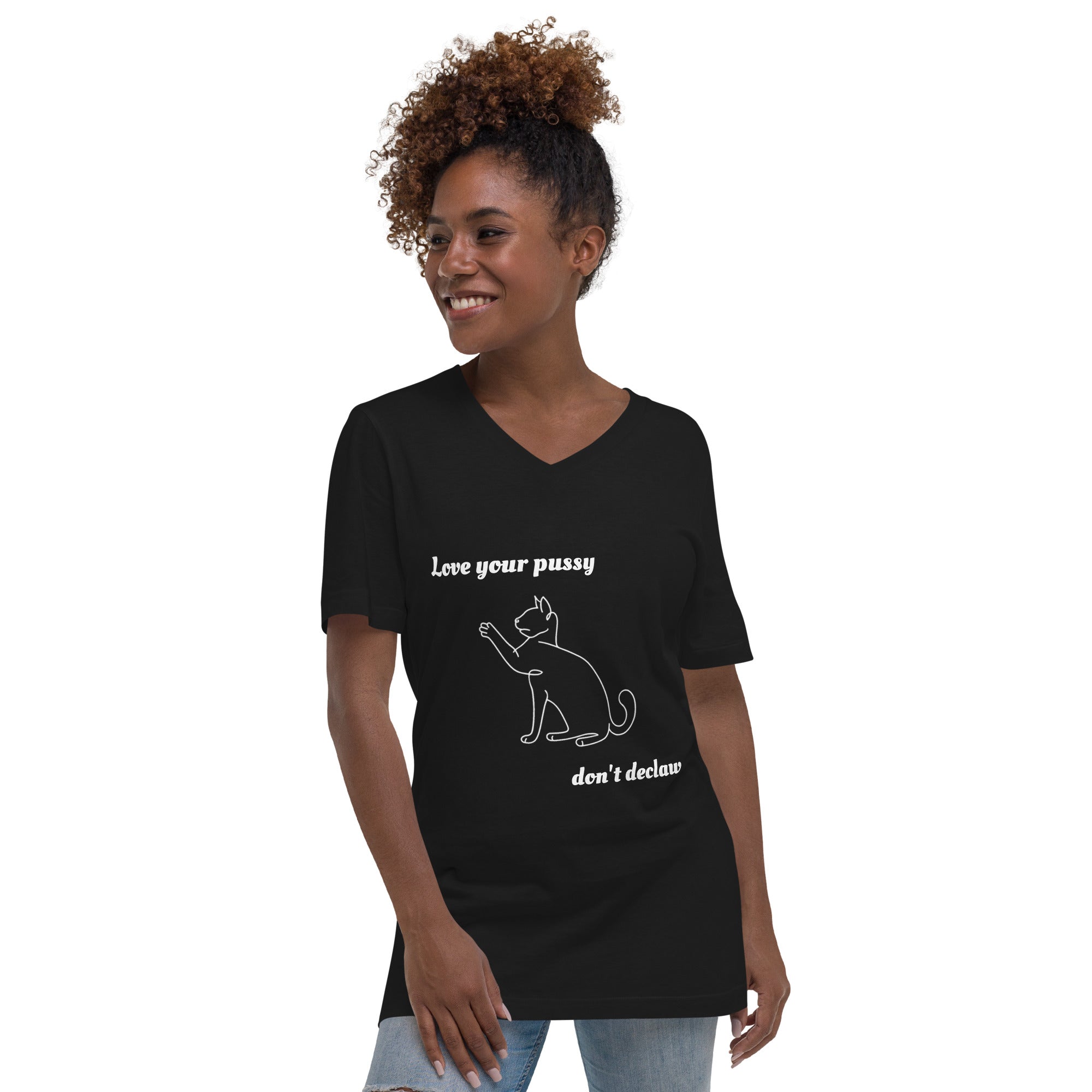 Love Your Pussy Unisex V-Neck T-Shirt [Proceeds go to The Paw Project]