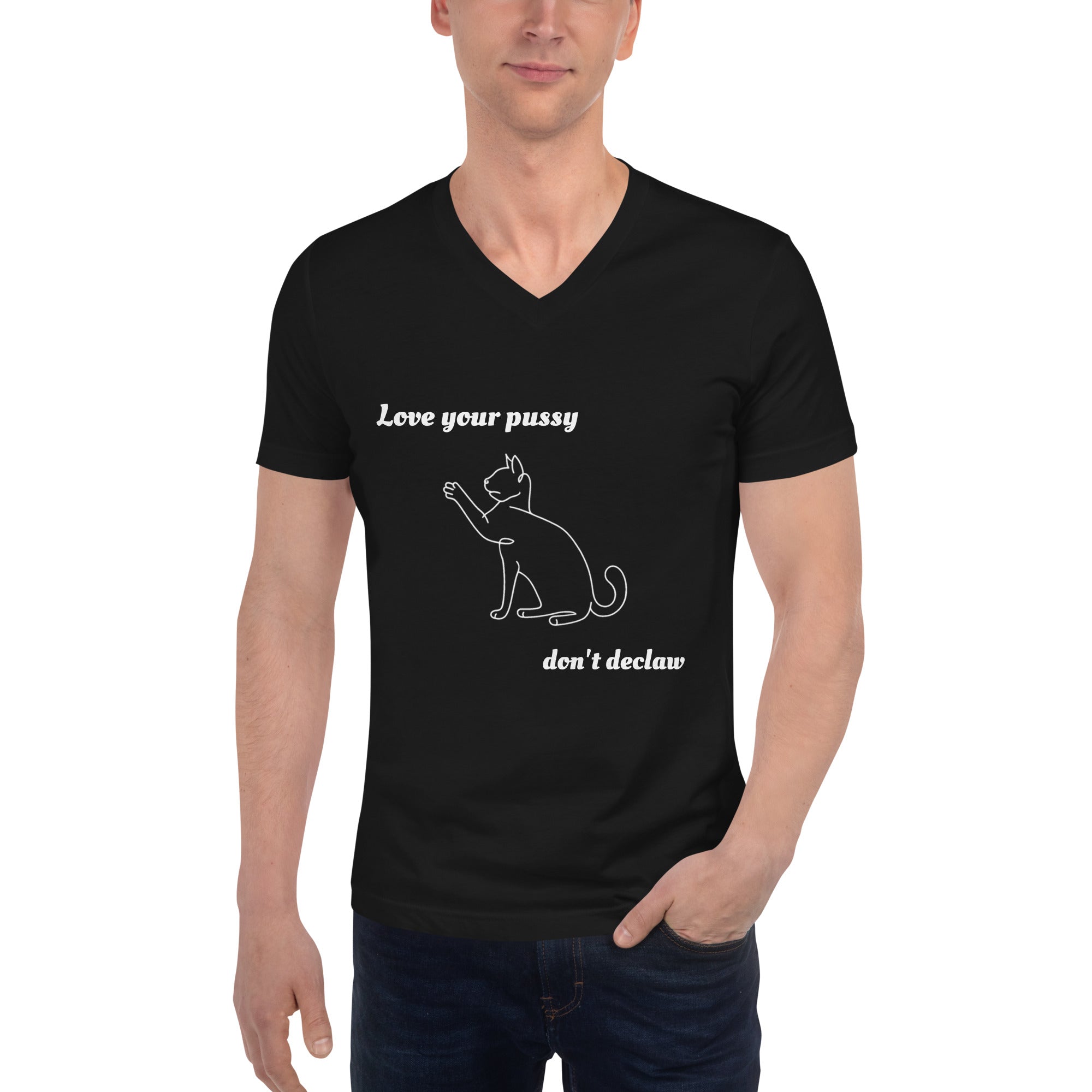 Love Your Pussy Unisex V-Neck T-Shirt [Proceeds go to The Paw Project]