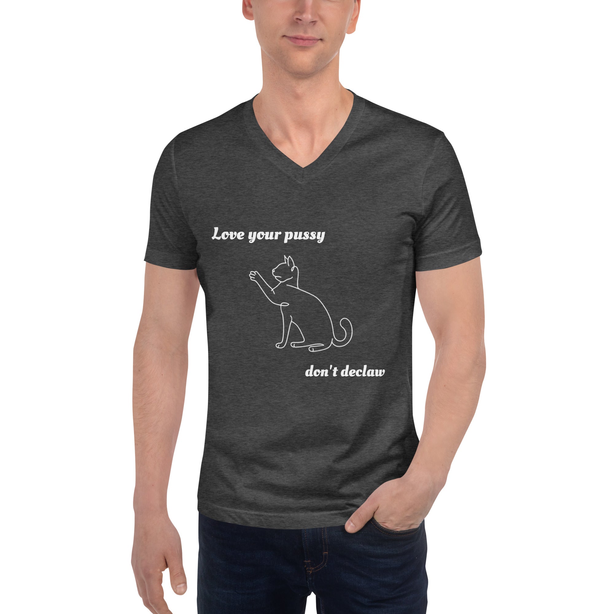 Love Your Pussy Unisex V-Neck T-Shirt [Proceeds go to The Paw Project]