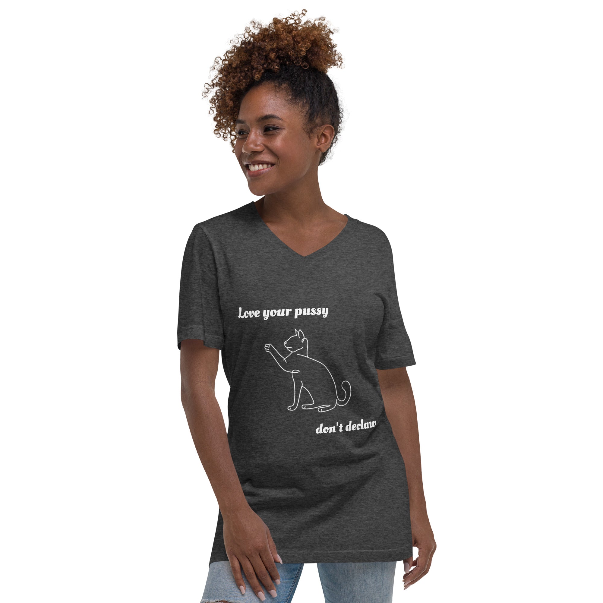 Love Your Pussy Unisex V-Neck T-Shirt [Proceeds go to The Paw Project]