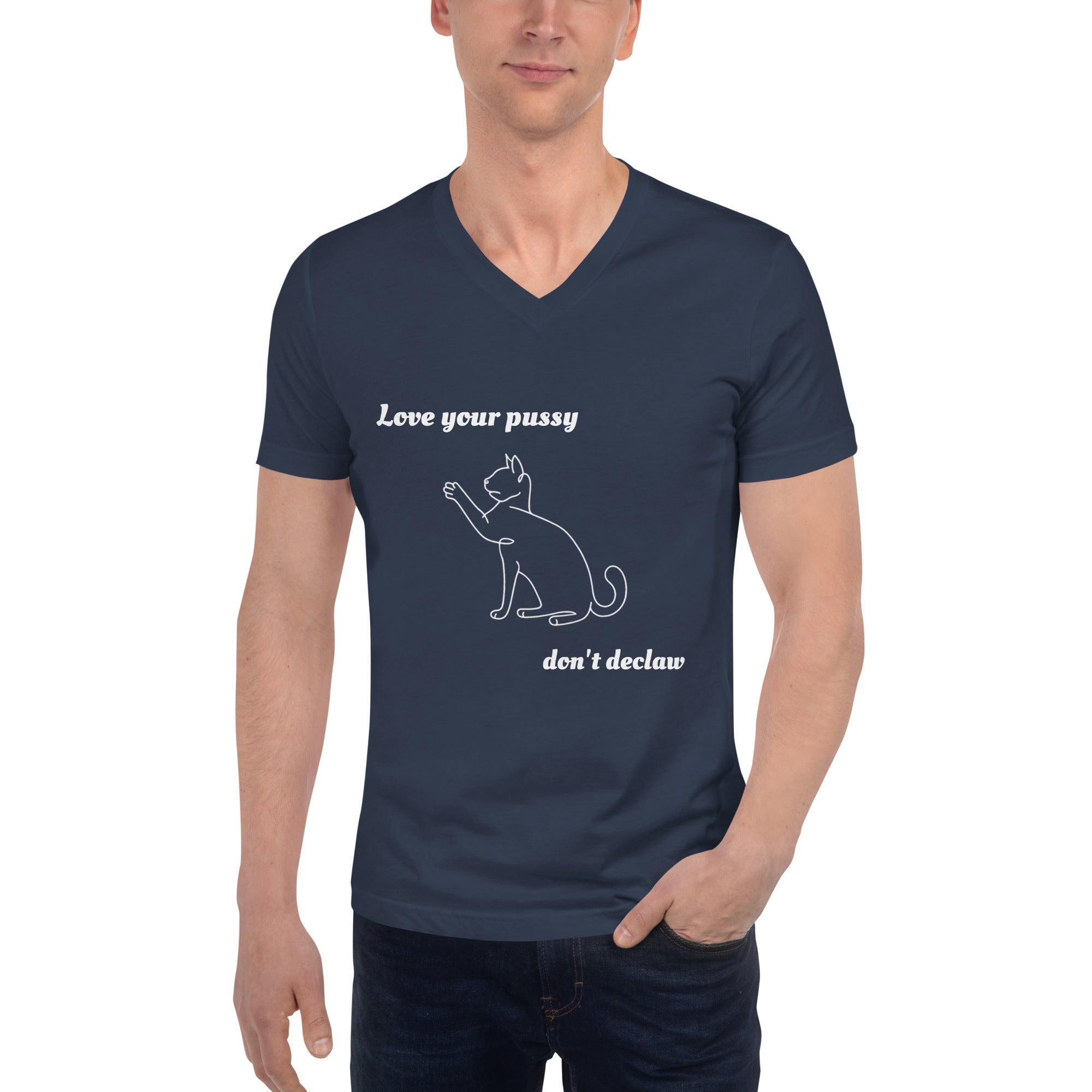 Love Your Pussy Unisex V-Neck T-Shirt [Proceeds go to The Paw Project]