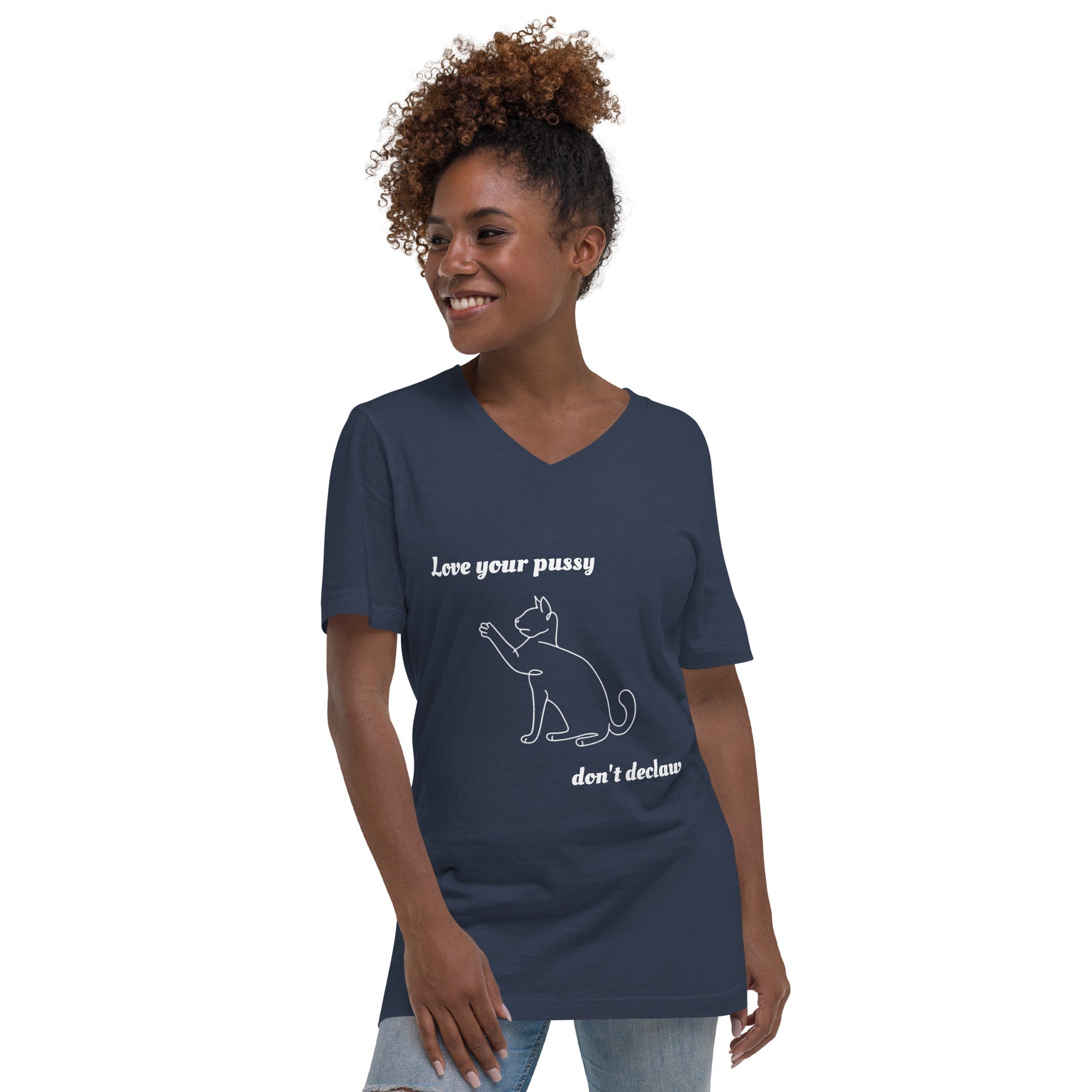 Love Your Pussy Unisex V-Neck T-Shirt [Proceeds go to The Paw Project]