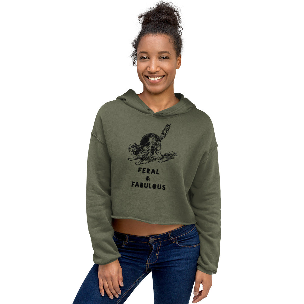 Feral and Fabulous Crop Hoodie